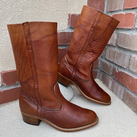 Vintage Dexter Tan Leather Cowboy Western Boots Men’s 9 Dexter Brown Western Boots for Men for Sale | Shop New  main image 4